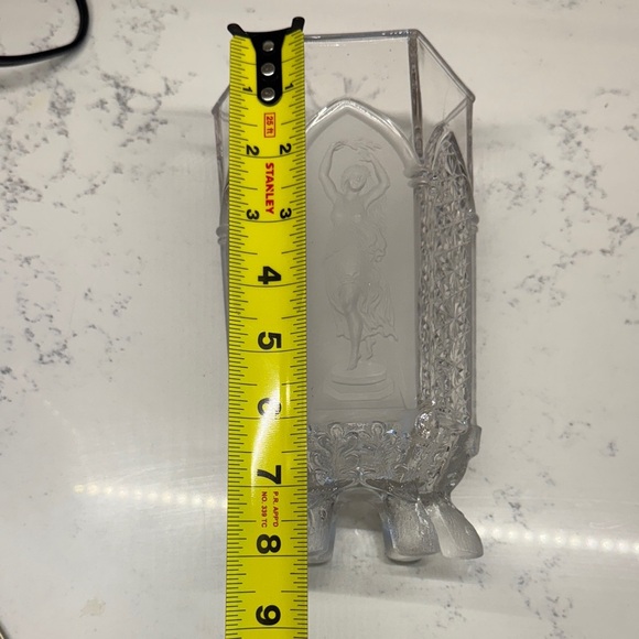 Vintage Clear and Frosted Glass Vase - Picture 10 of 12